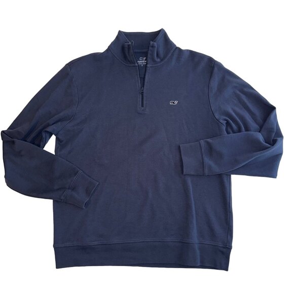 Vineyard Vines Other - Vineyard Vines Navy Blue Cotton Long Sleeve Shep Shirt 1/4 Zip Mens Small